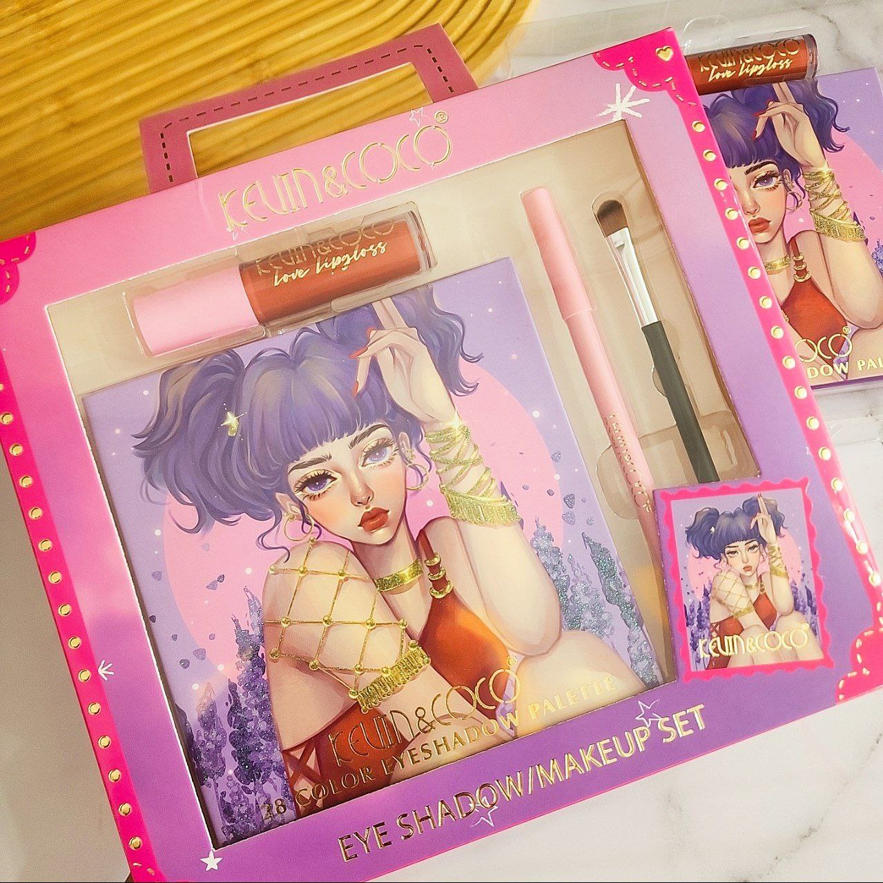 ست 4 تکه آرایشی KEVIN COCO مدل Pink Blonde