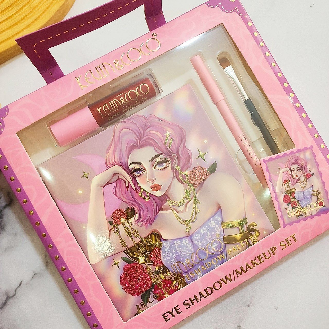 ست 4 تکه آرایشی KEVIN COCO مدل Pink Blonde