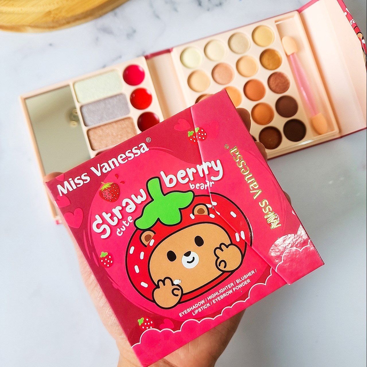 پالت سایه کیفی Strawberry چندکاره اورجینال Miss Vanessa