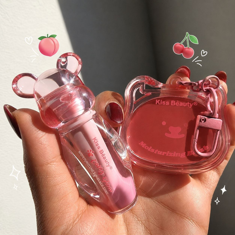 باکس رژ مایع + رژگونه بافت کرمی خرسی