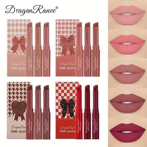 پک رژ مایع 3 تایی پاپیونی دراگون dragon ranee