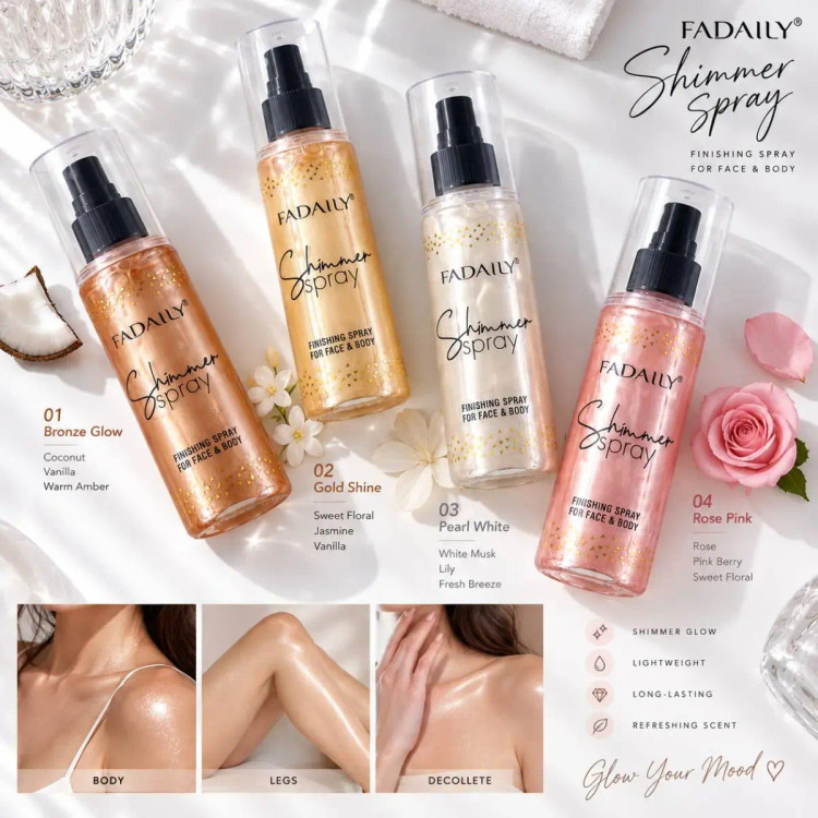 اسپری شایندار صورت و بدن فادایلی FADAILY مدل Shimmer Spray
