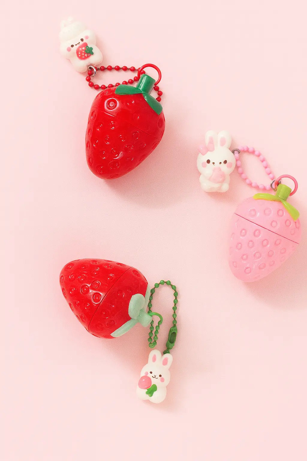 بالم لب توت فرنگی زنجیردار Cute Rabbit – آویز عروسکی