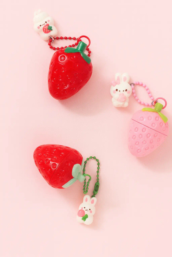بالم لب توت فرنگی زنجیردار Cute Rabbit – آویز عروسکی