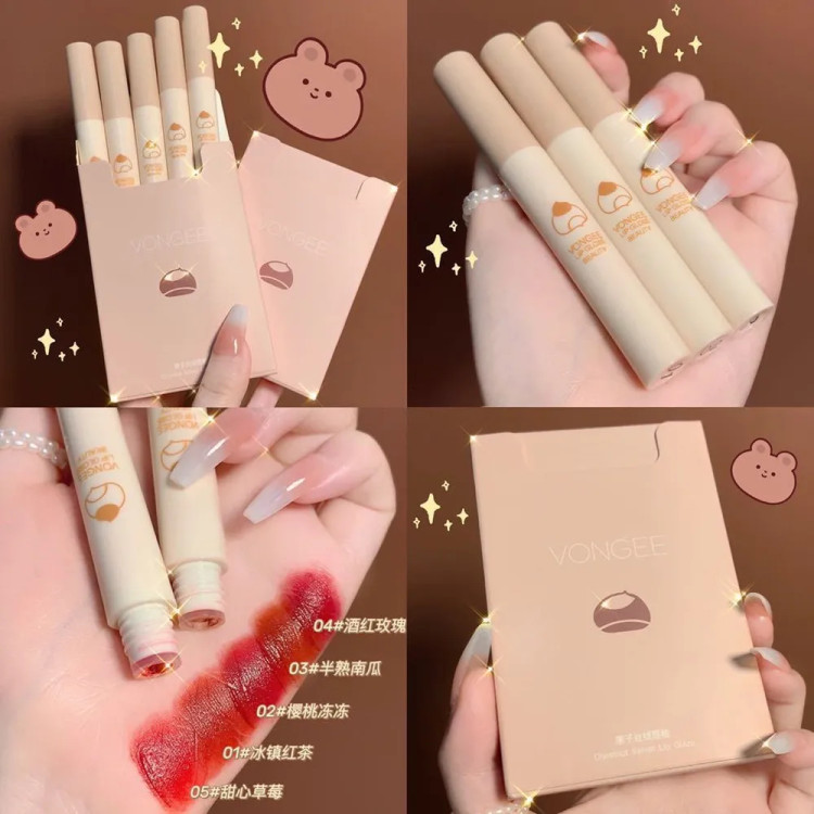 پک رژ لب مایع مخملی Vongee مدل Chestnut Velvet Lip Glaze